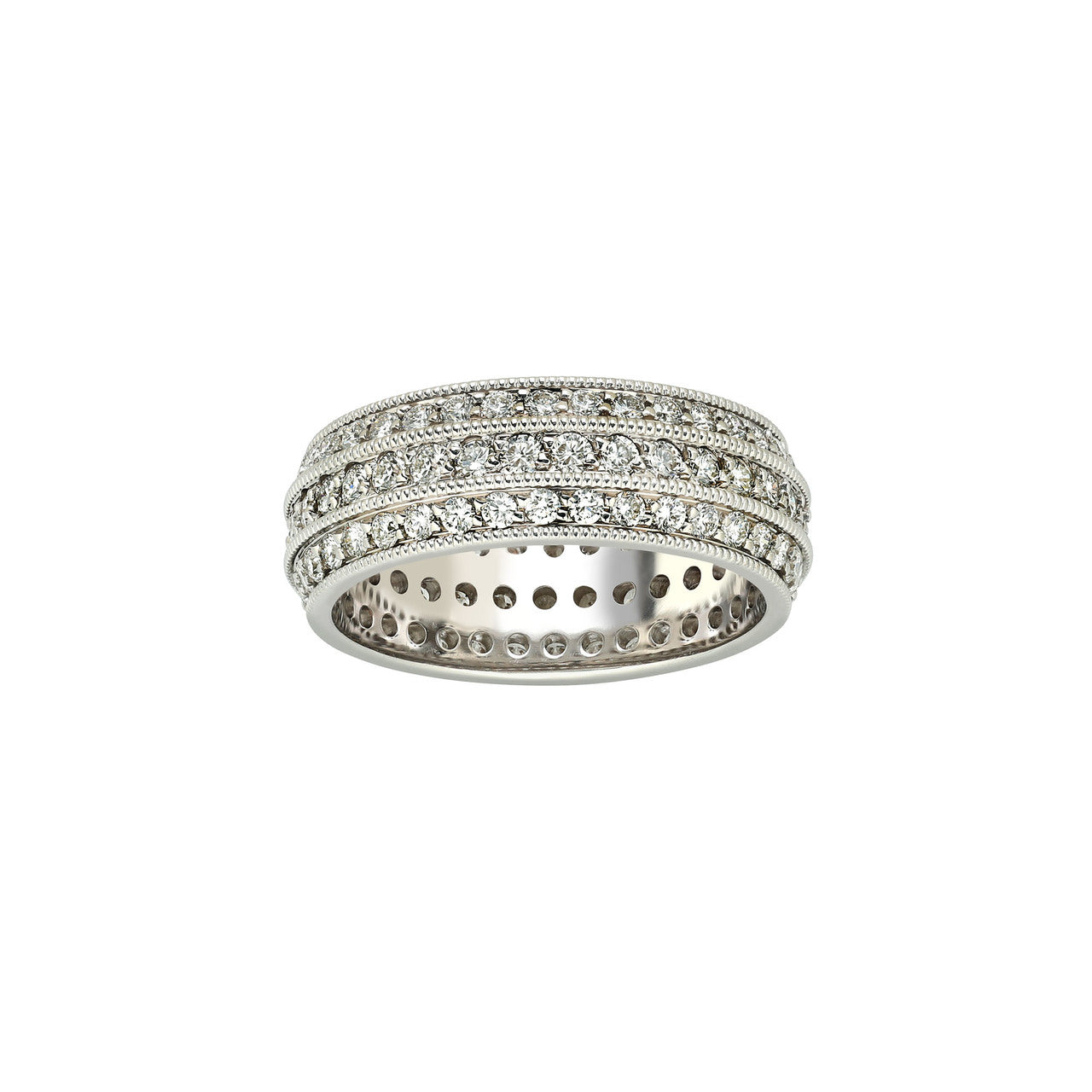 Fink's 3 Row Diamond Eternity Wedding Band
